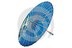 Japanese umbrella from the sun. Japanese Parasol isolated on white background