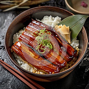 Japanese unagi with kabayaki sauce 3