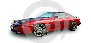 Japanese vintage muscle car. White background