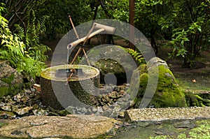 Japanese water bamboo fountain