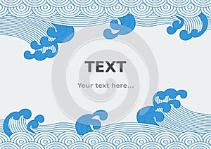 Japanese Water Waves Vector Illustration for Text Background