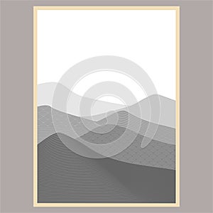 Japanese wave template in oriental style, Abstract landscape background with line pattern vector