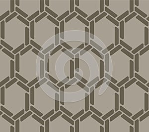 Japanese Weave Hexagon Net Vector Seamless Pattern