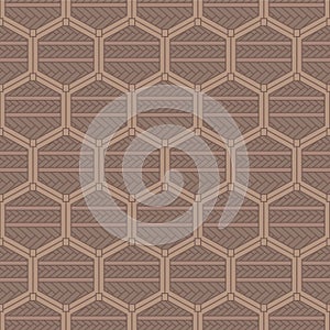 Japanese Weave Hexagon Vector Seamless Pattern