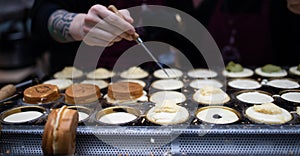 Japanese Wheel cake street food market