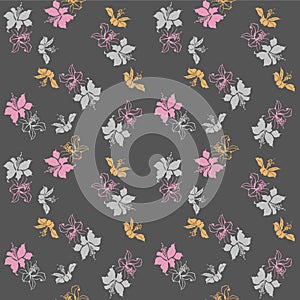 Japanese Wild Orchid Flower Vector Seamless Pattern