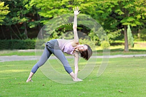 Japanese Woman Doing YOGA