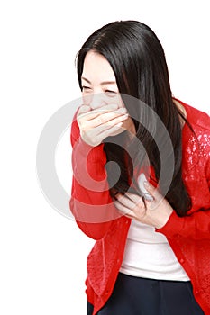 Japanese woman feels like vomiting