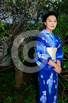 Japanese Woman Wearing Yukata photo