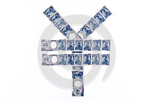 Japanese yen note symbol