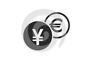 Japanese yen to euro currency exchange icon