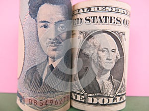 Japanese yen and US dollars