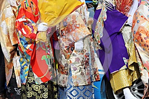 Japanese young men wearing traditional Kimono