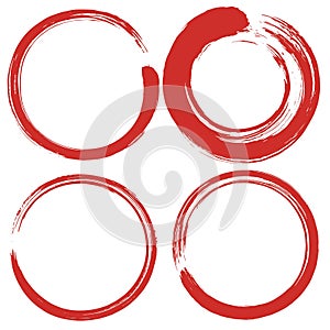 Japanese Zen Circle Classic Art Logo Hand Drawn Shape Vector