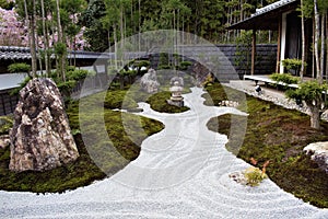 Japanese zen garden, Japanese rock garden at Hasedera Temple, Hase-dera, Kamakura, Japan