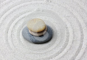 Japanese zen garden meditation stone.