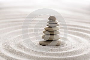 Japanese zen garden meditation stone for concentration and relaxation sand and rock for harmony and balance in pure simplicity