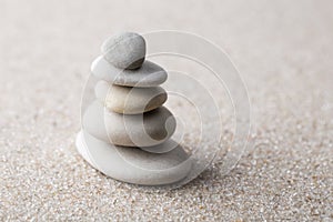 Japanese zen garden meditation stone for concentration and relaxation sand and rock for harmony and balance in pure simplicity - m