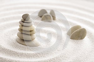 Japanese zen garden meditation stone for concentration and relaxation sand and rock for harmony and balance in pure simplicity - m