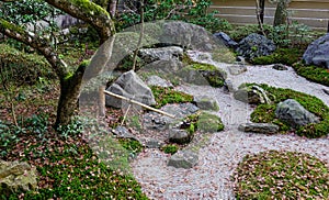 Japanese zen garden meditation stones