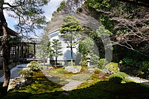 Japanese zen garden in Nanjenji temple, Kyoto