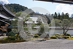 Japanese zen garden in Nanjenji temple, Kyoto