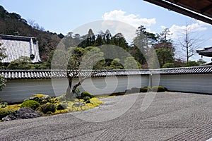 Japanese zen garden in Nanjenji temple, Kyoto