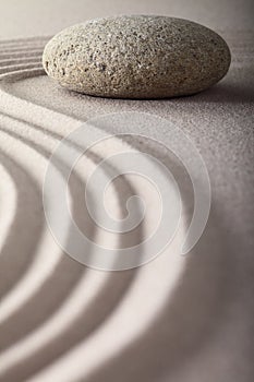 Japanese zen garden raked sand stone meditation