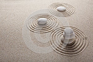 Japanese zen garden stone for concentration and relaxation sand and rock for harmony and balance