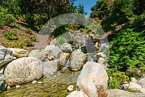 Japanese zen garden waterfall