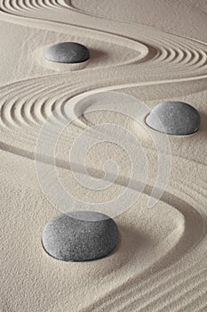 Japanese zen meditation garden photo