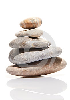 Japanese zen stone garden isolated on white