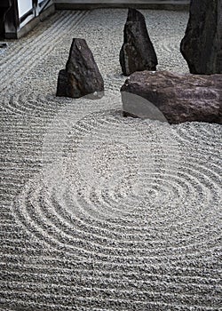 Japanese zen stone pebble garden