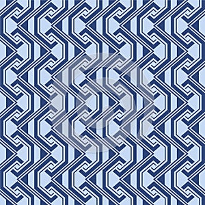 Japanese Zigzag Chain Vector Seamless Pattern