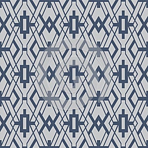 Japanese Zigzag Diamond Hexagon Line Vector Seamless Pattern