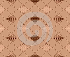 Japanese Zigzag Diamond Line Net Vector Seamless Pattern