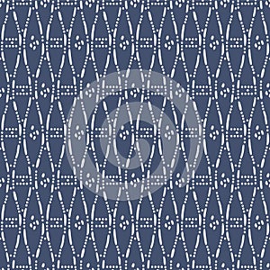 Japanese Zigzag Dot Loop Line Vector Seamless Pattern