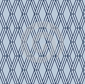 Japanese Zigzag Line Net Vector Seamless Pattern