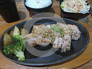 Japanesse pork steak photo