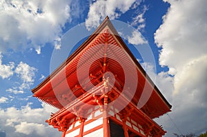 Japnese building in Kiyomizu temple at Kyoto, Japan
