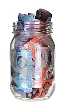 Jar or Australian Banknotes