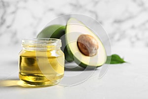 Jar with avocado oil