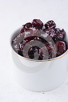 Jar or bowl of rose apple jam or jambu jam taken on white background