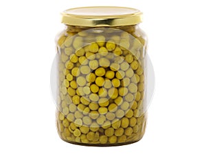 Jar of canned peas