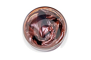 Jar with chocolate hazelnuts paste cream