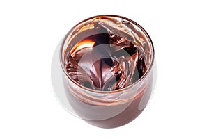 Jar with chocolate hazelnuts paste cream