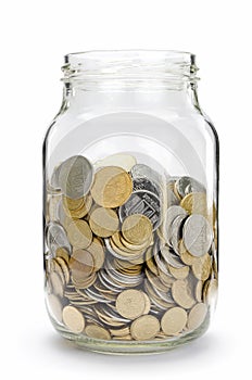 Jar with coins