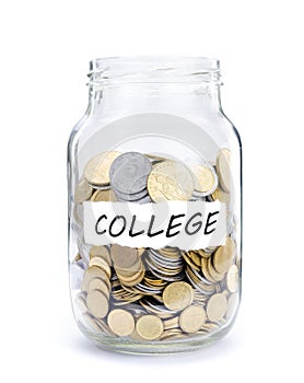 Jar with coins on College