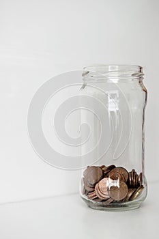 Jar of Coins - low funds concept