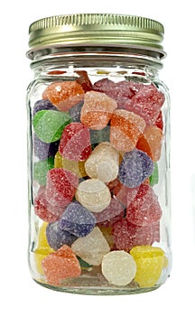 Jar of colorful gumdrops